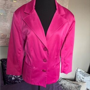 Dress Barn Pink Tailored Blazer‎ with Notched Lapels Size XL